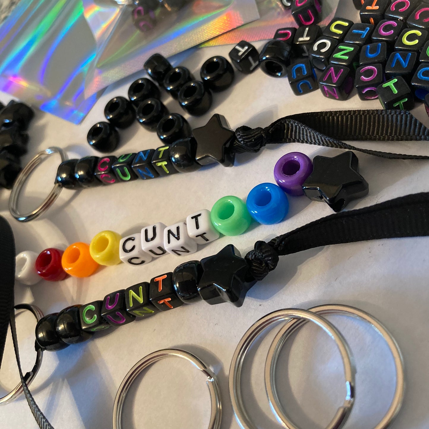 Cunt Bead Keyring Kit/Make your own