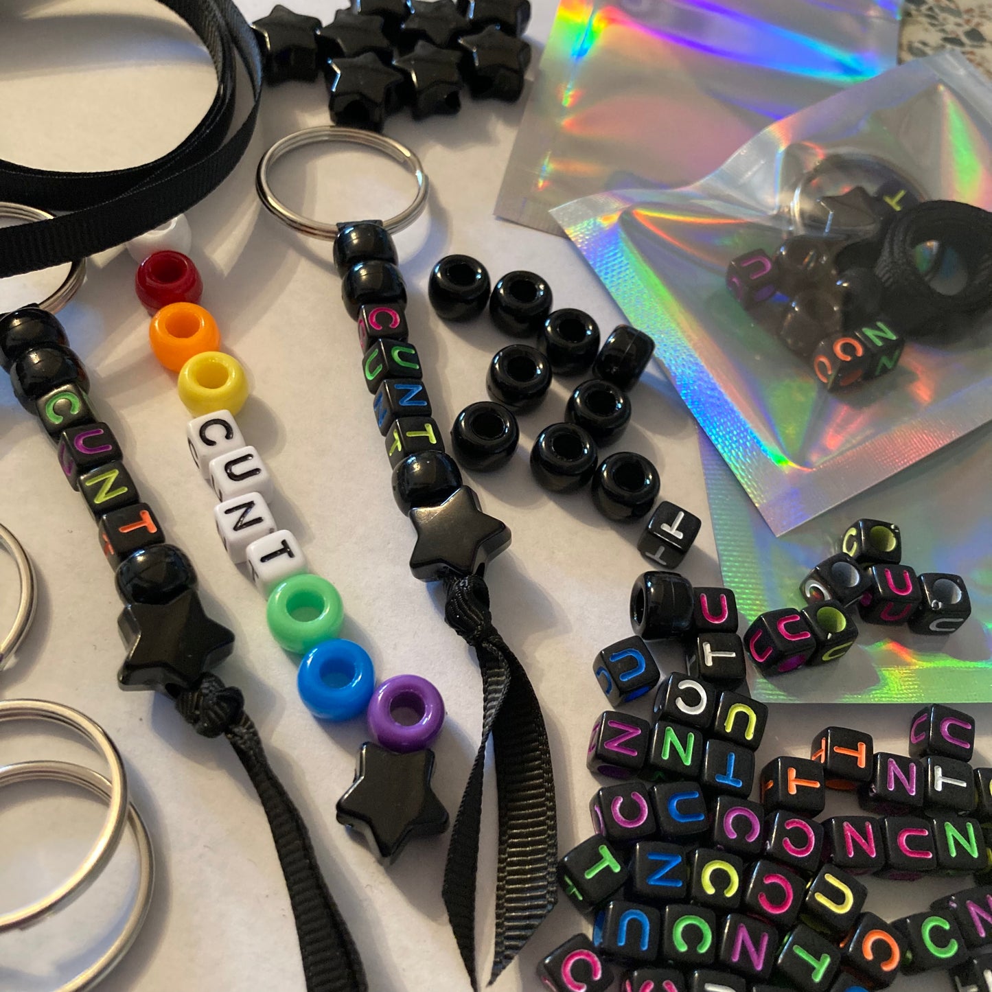 Cunt Bead Keyring Kit/Make your own