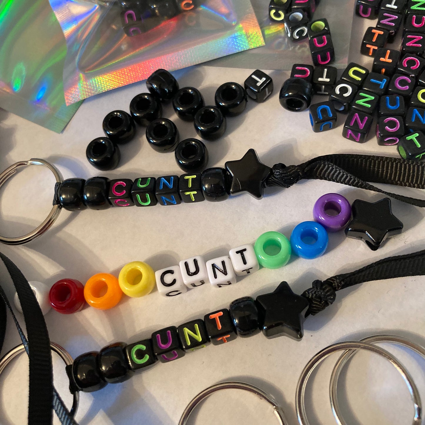 Cunt Bead Keyring Kit/Make your own