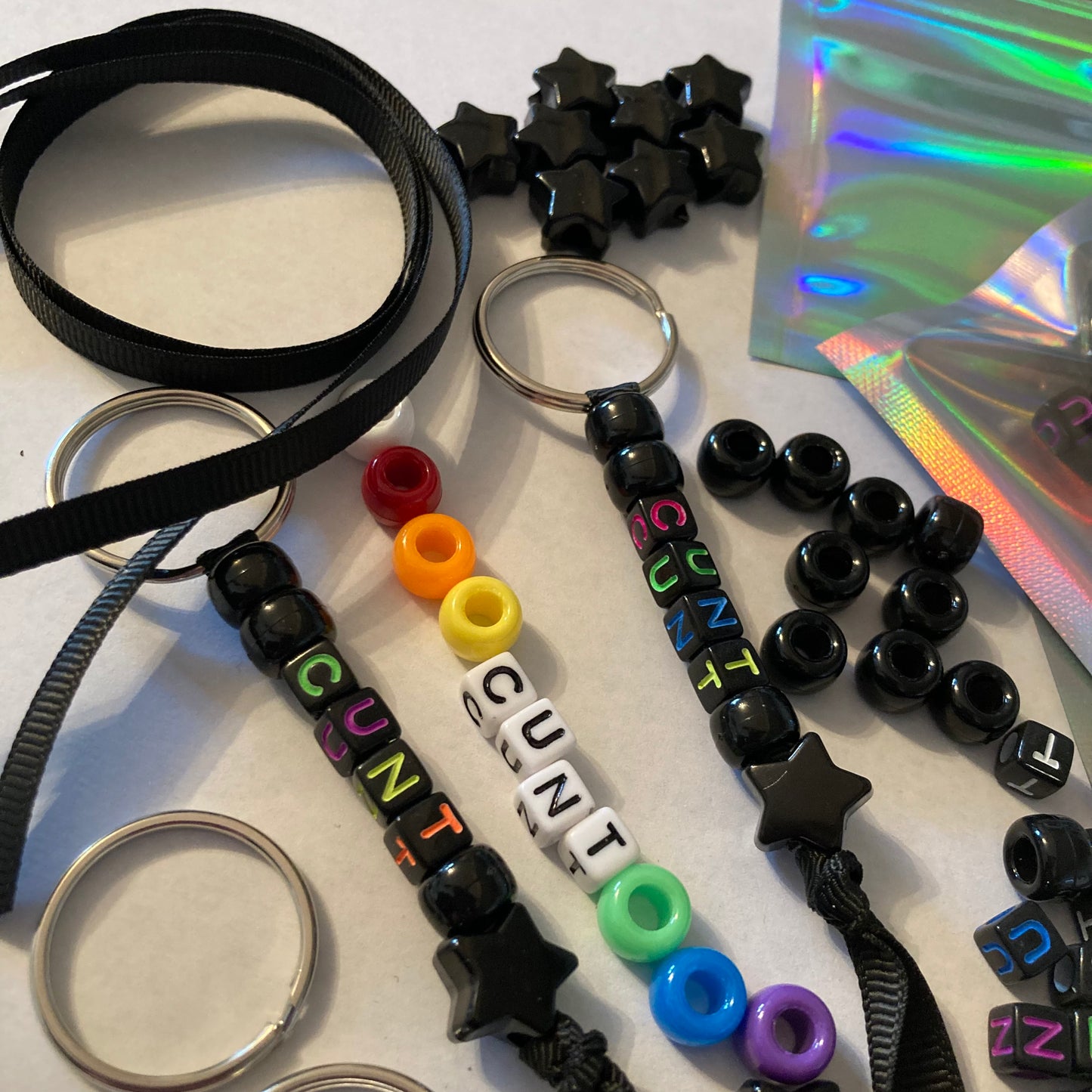 Cunt Bead Keyring Kit/Make your own