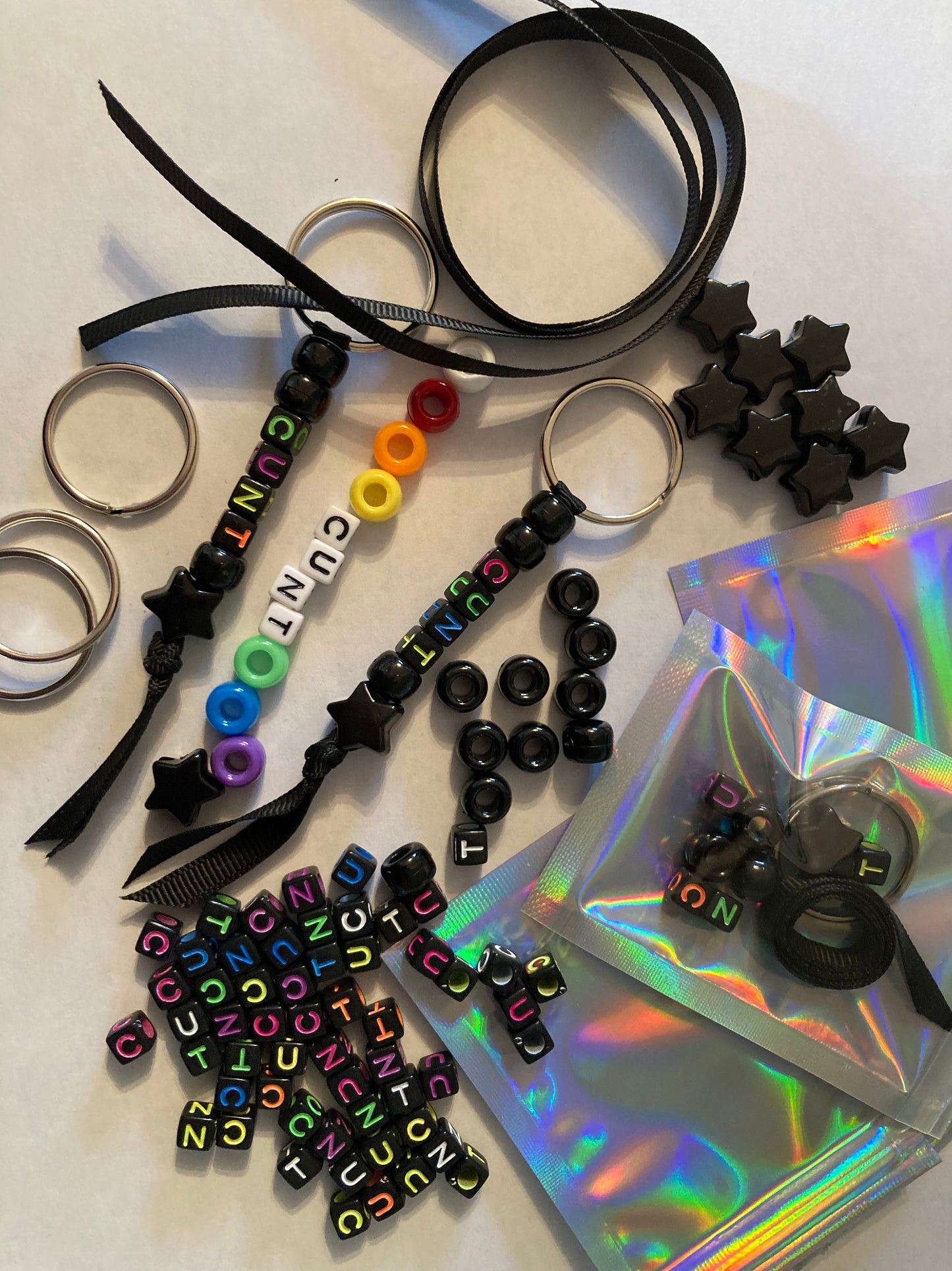 Cunt Bead Keyring Kit/Make your own