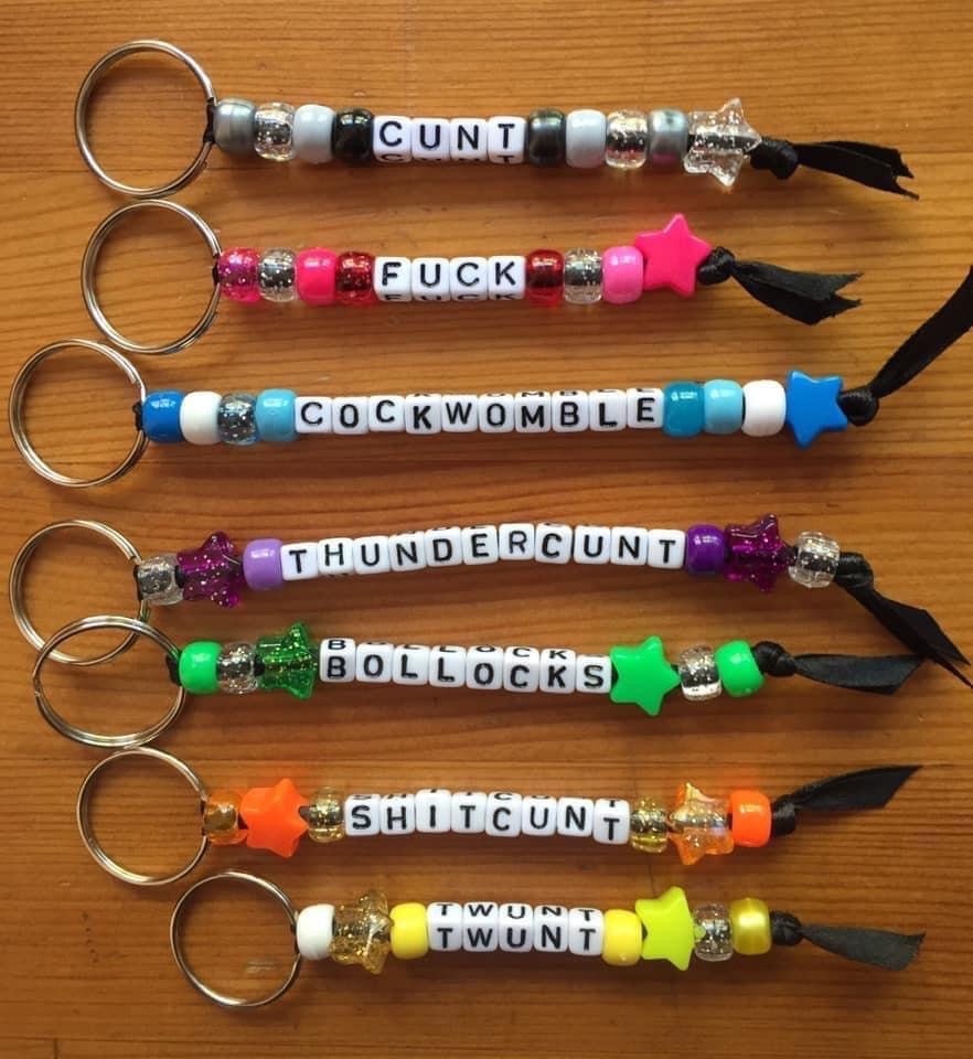 Swear word/s, Personalised Bead Keyring