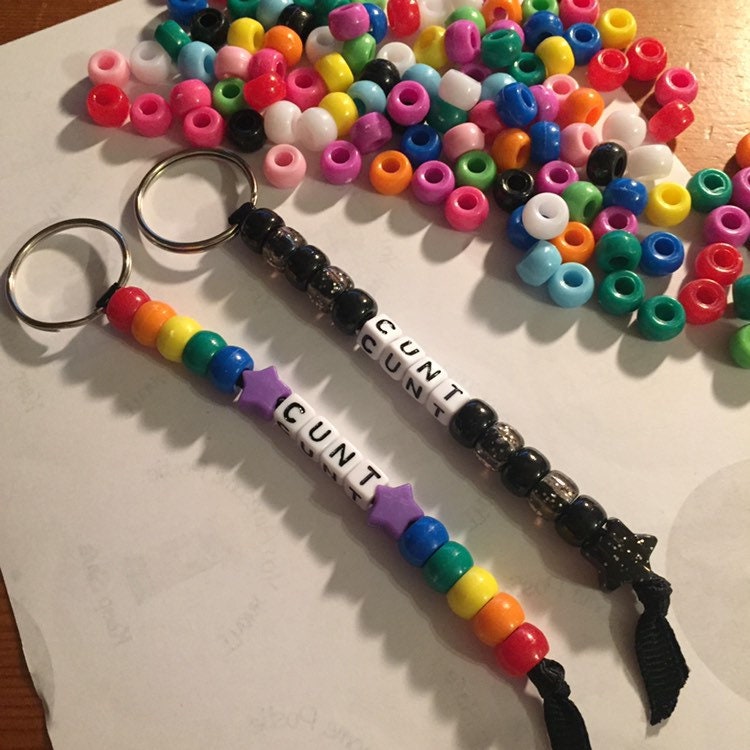 Swear word/s, Personalised Bead Keyring