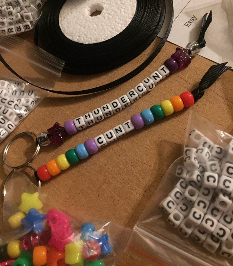 Swear word/s, Personalised Bead Keyring