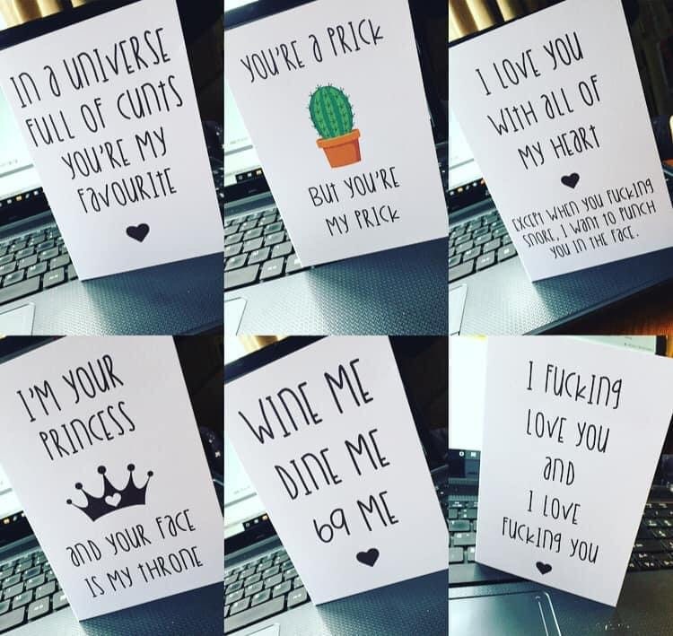 You’re a Prick Valentines card. Personalisation available. Fun, Profane, Rude, Offensive. Free Postage.